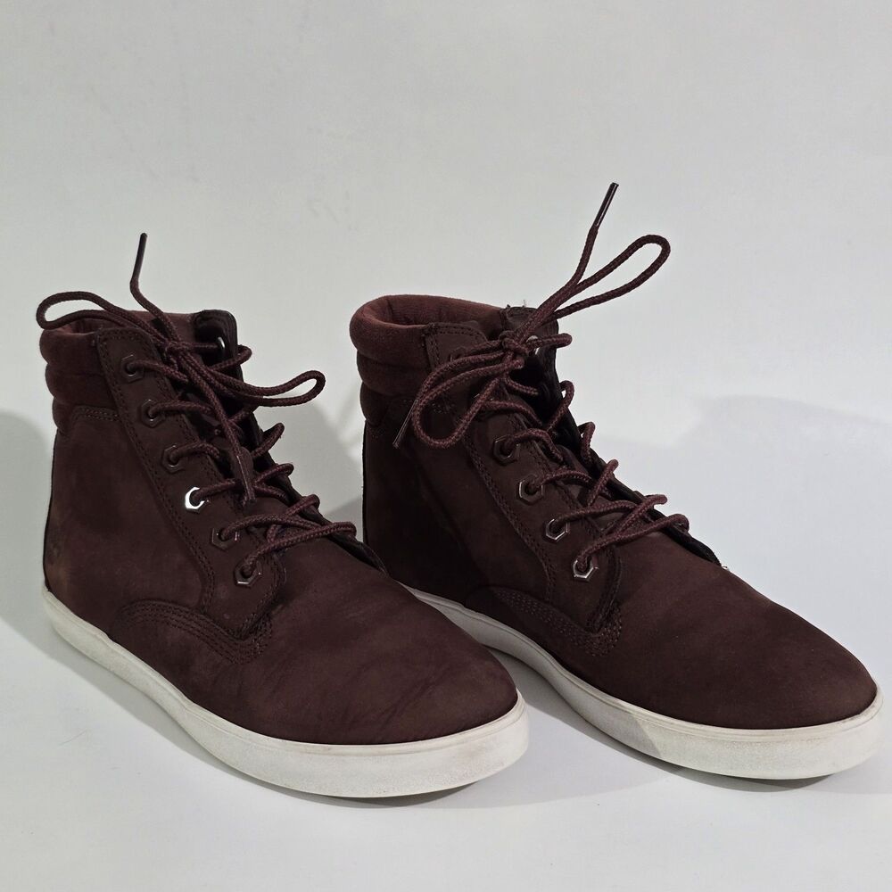 Timberland - Size 7 - Shoes - Dausette High-Top Sneaker Suede - Burgundy